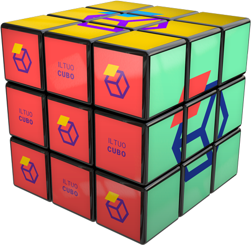 Branded Rubiks Cube3 D Render PNG
