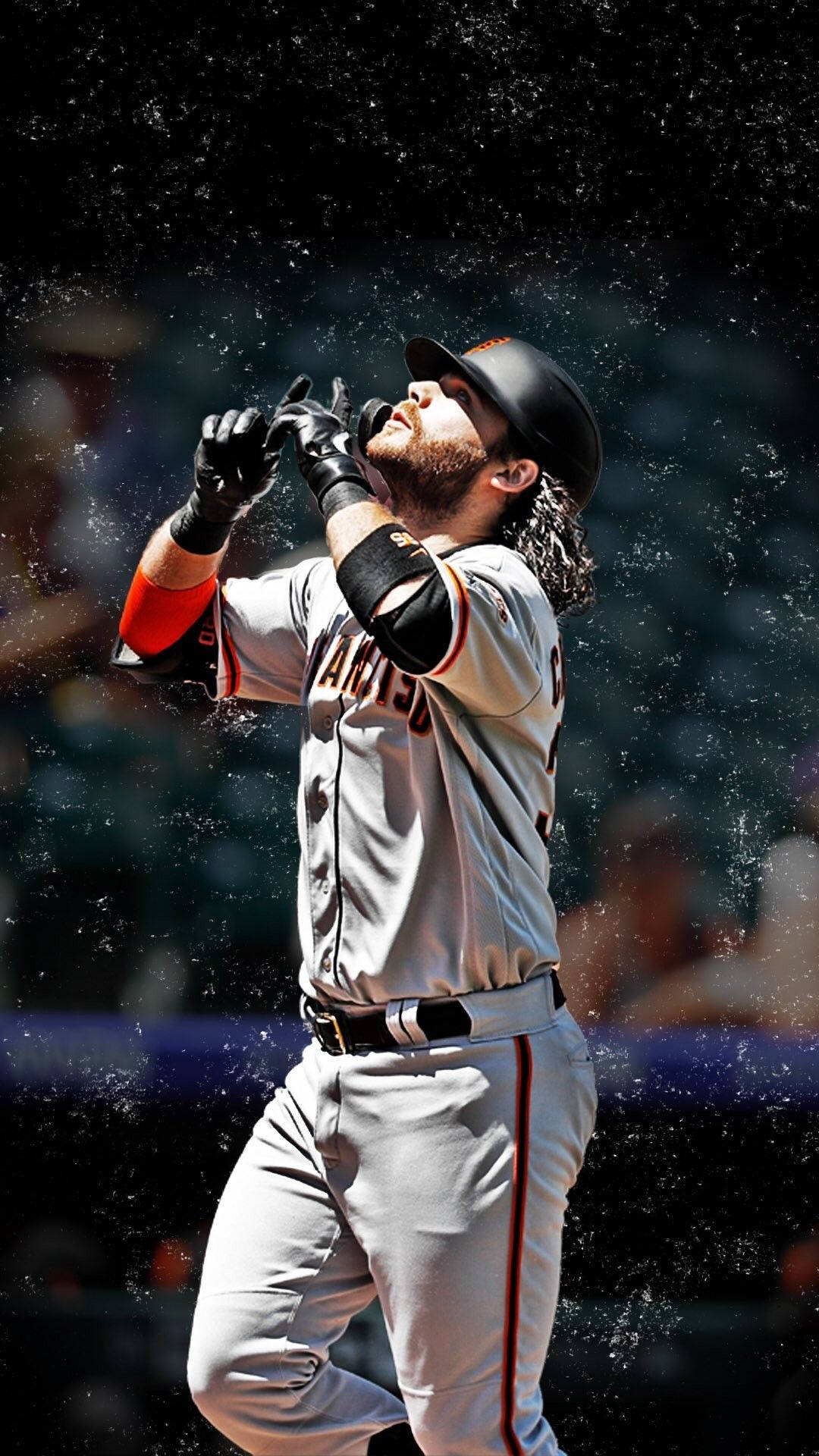 Brandon Crawford Looking Up For Background