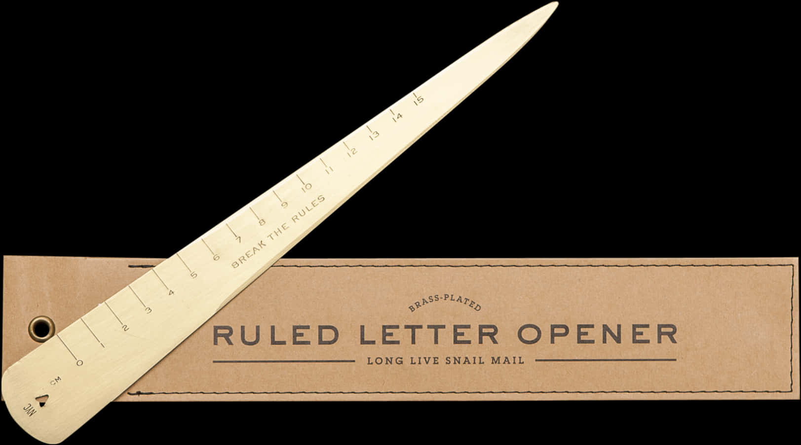 Brass Plated Ruler Letter Opener PNG