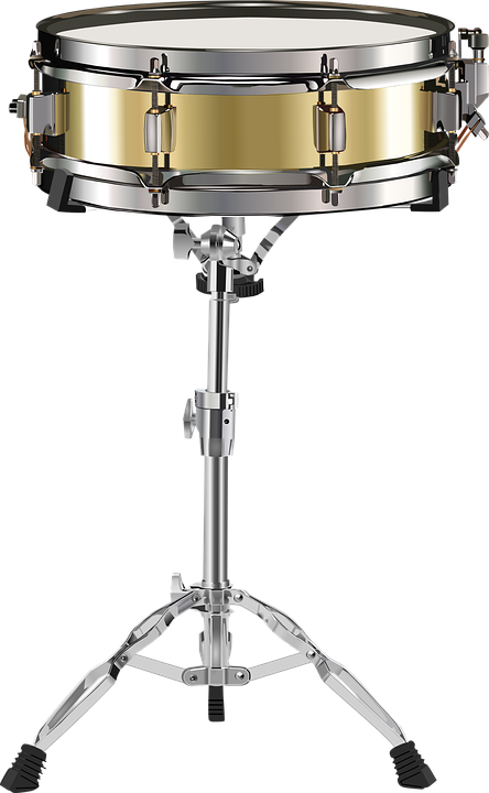 Brass Snare Drumon Stand PNG