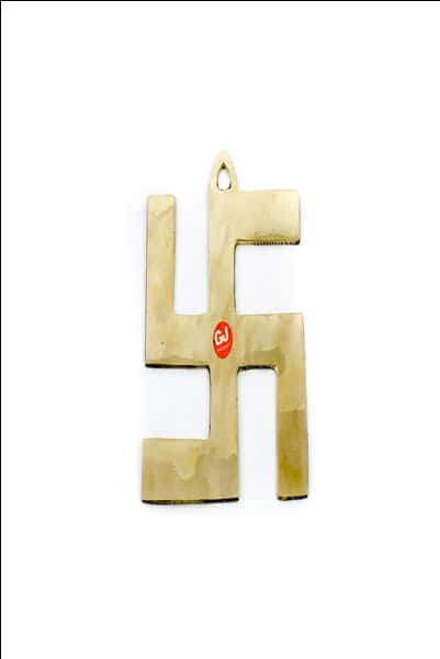 Brass Swastika Pendant PNG