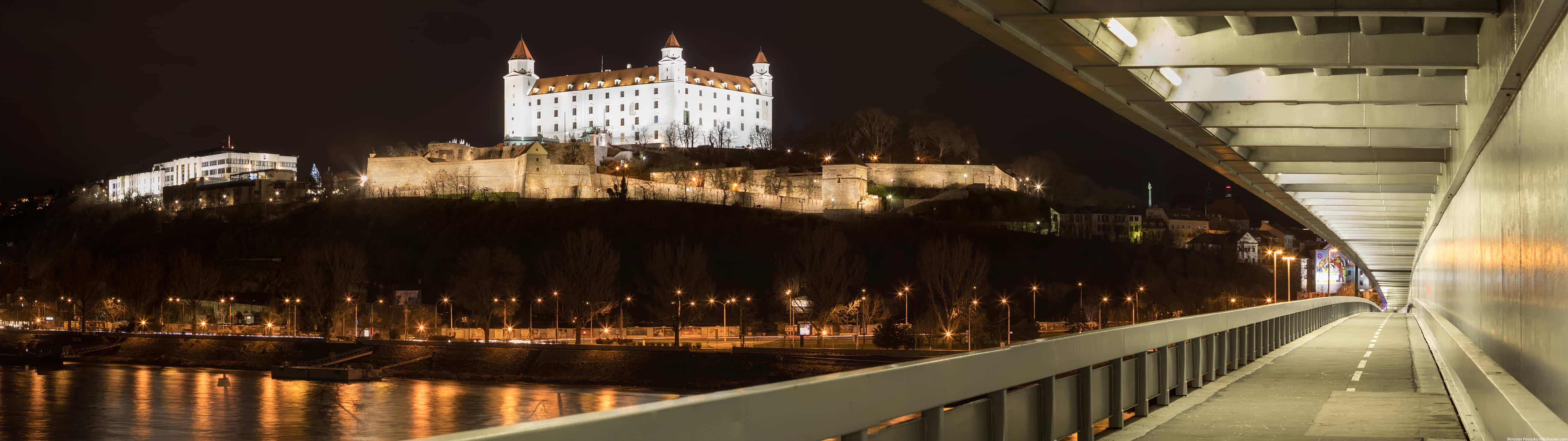 Bratislava Castle Night Panorama Wallpaper