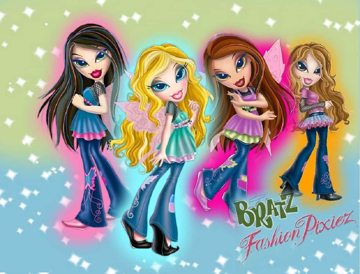 Bratz Dolls Posing Together in Chic Outfits and Hairstyles