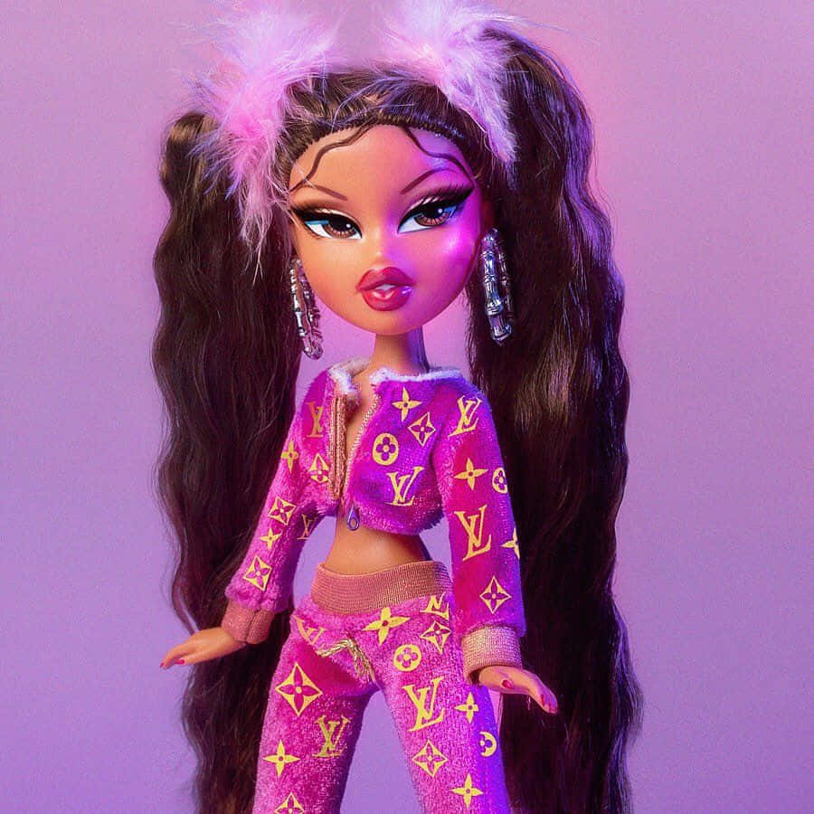 A Doll With Long Hair And Pink Clothes