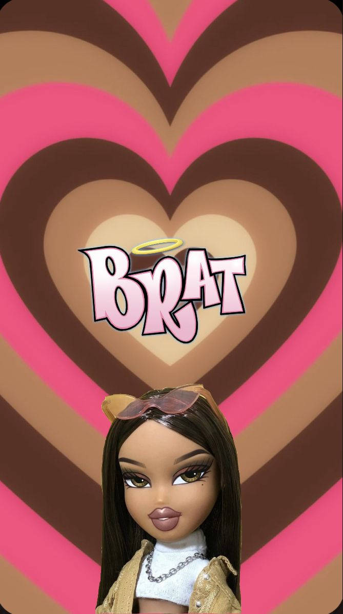 Bratz Dolls Pink Brown Heart Wallpaper