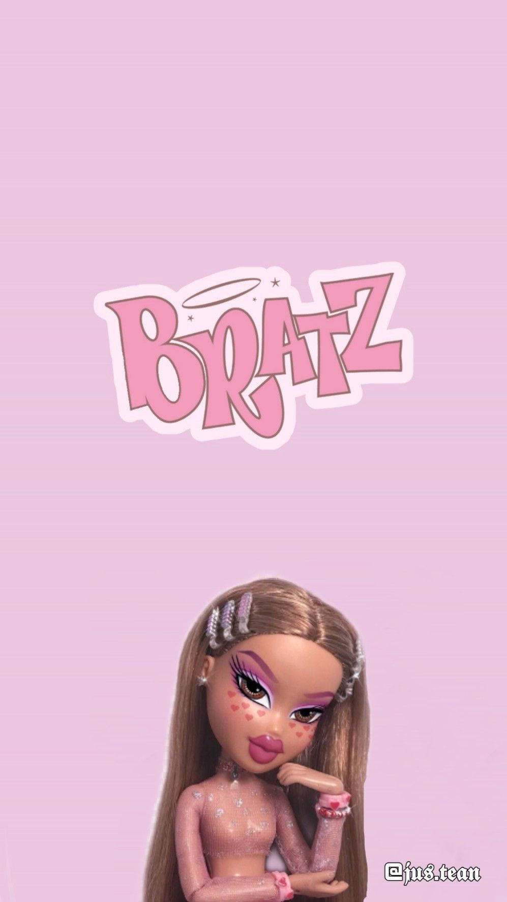 Bratz Dolls Clip Hair Pink Wallpaper