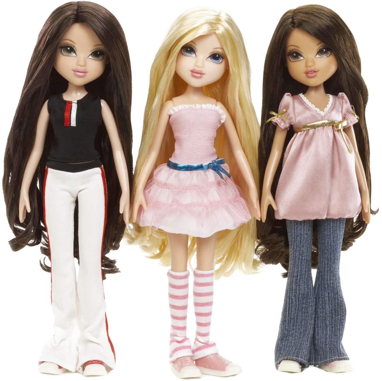 Bratz Dolls Trio Fashion Pose PNG