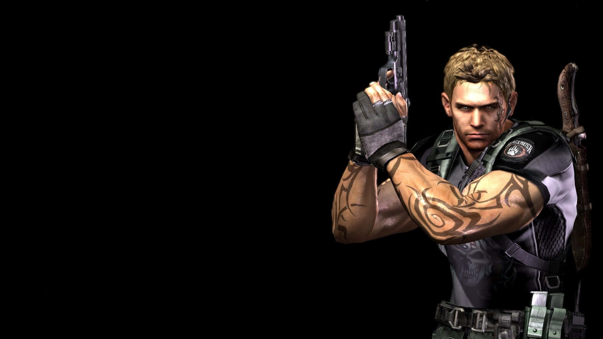 Brave And Fearless, Chris Redfield In Action Wallpaper