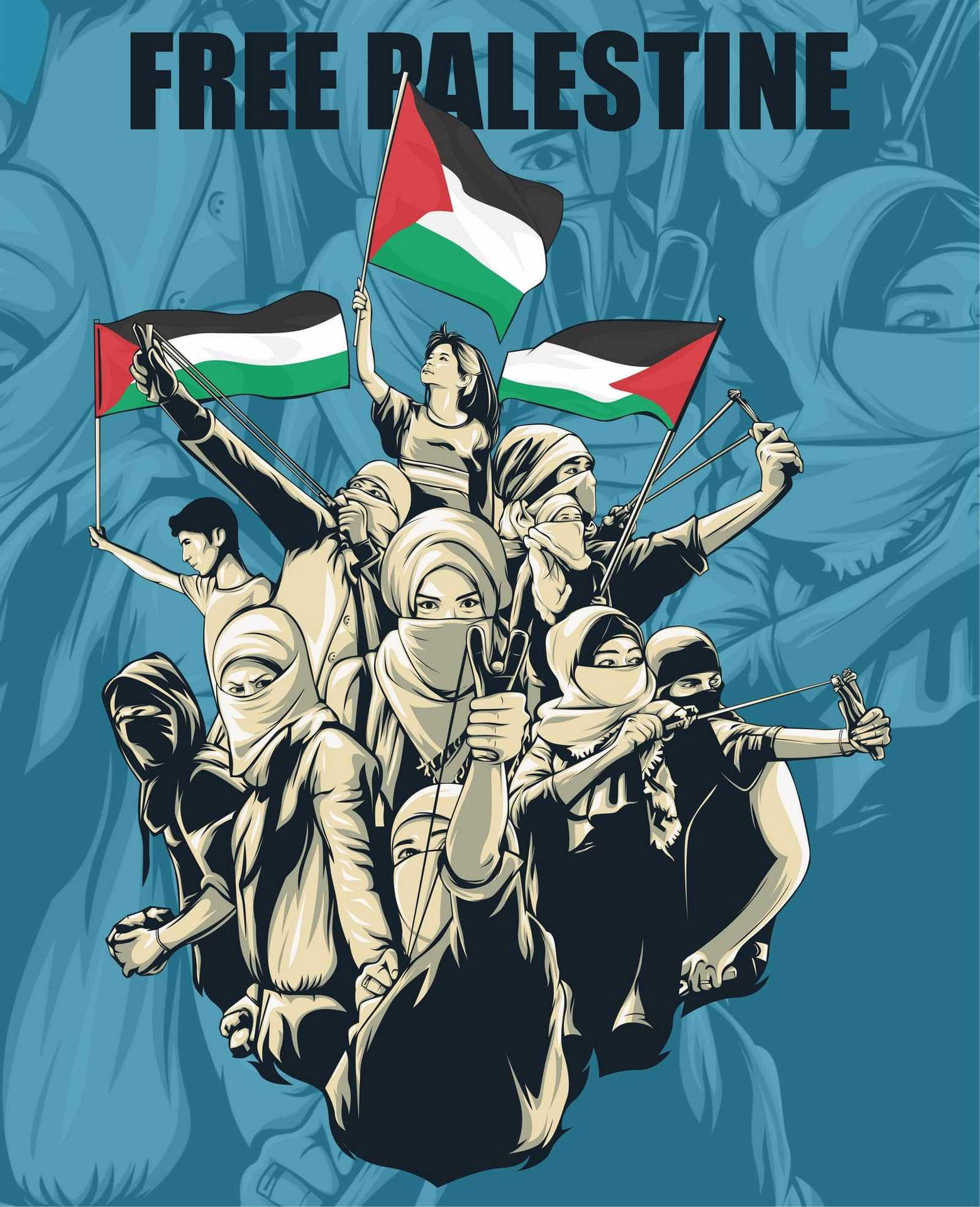 "Brave Free Palestine Digital Art" Wallpaper