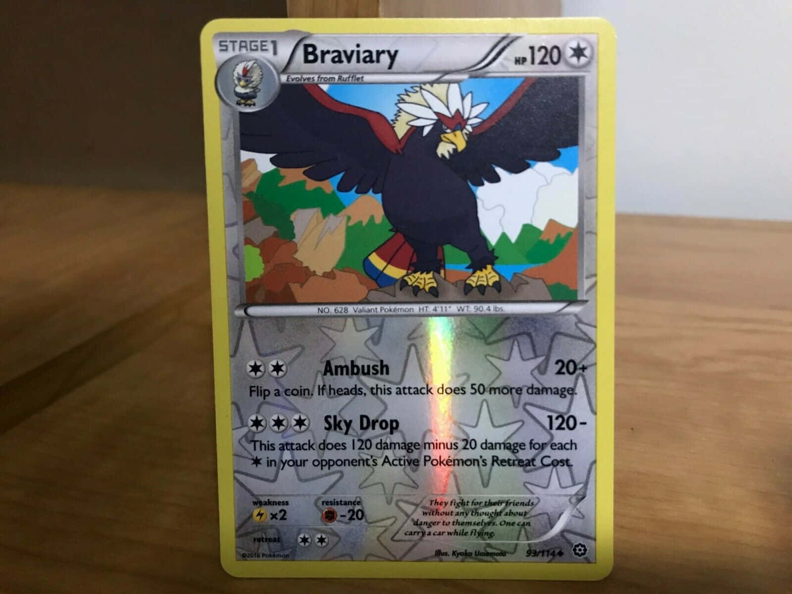 Braviary Pokémon Card With Attack Moves Wallpaper