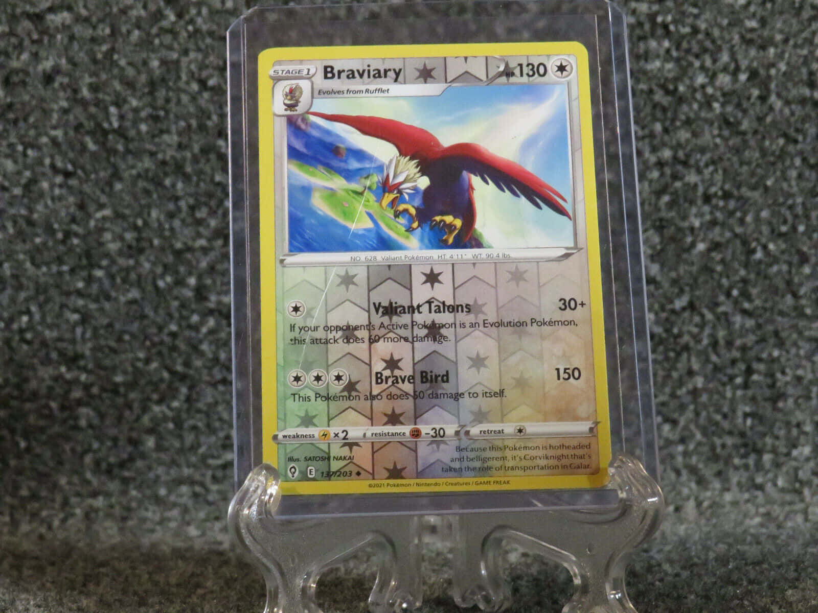 Tarjetade Braviary Pokémon Con Carcasa Transparente Fondo de pantalla