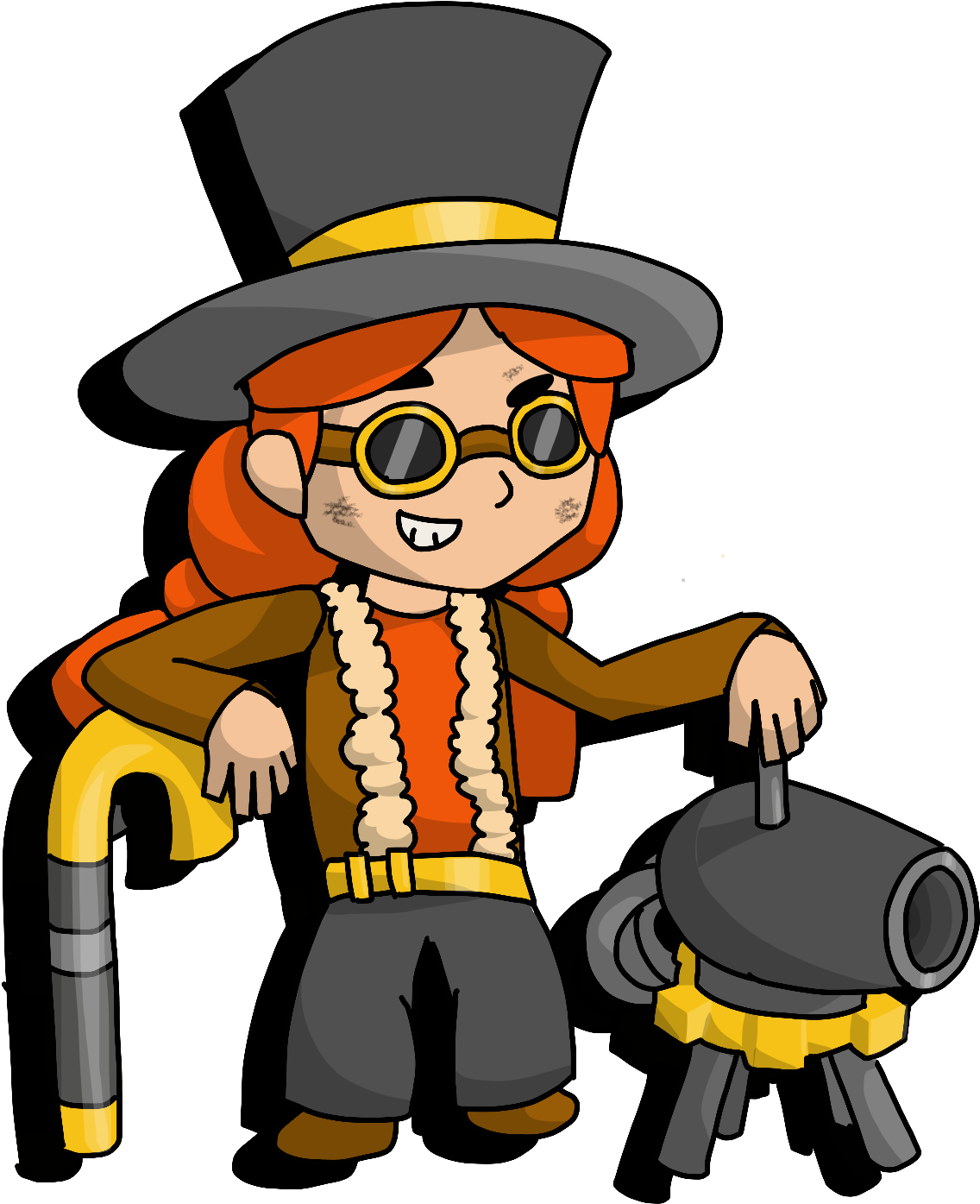 Brawl Stars Animated Characterwith Cannon PNG