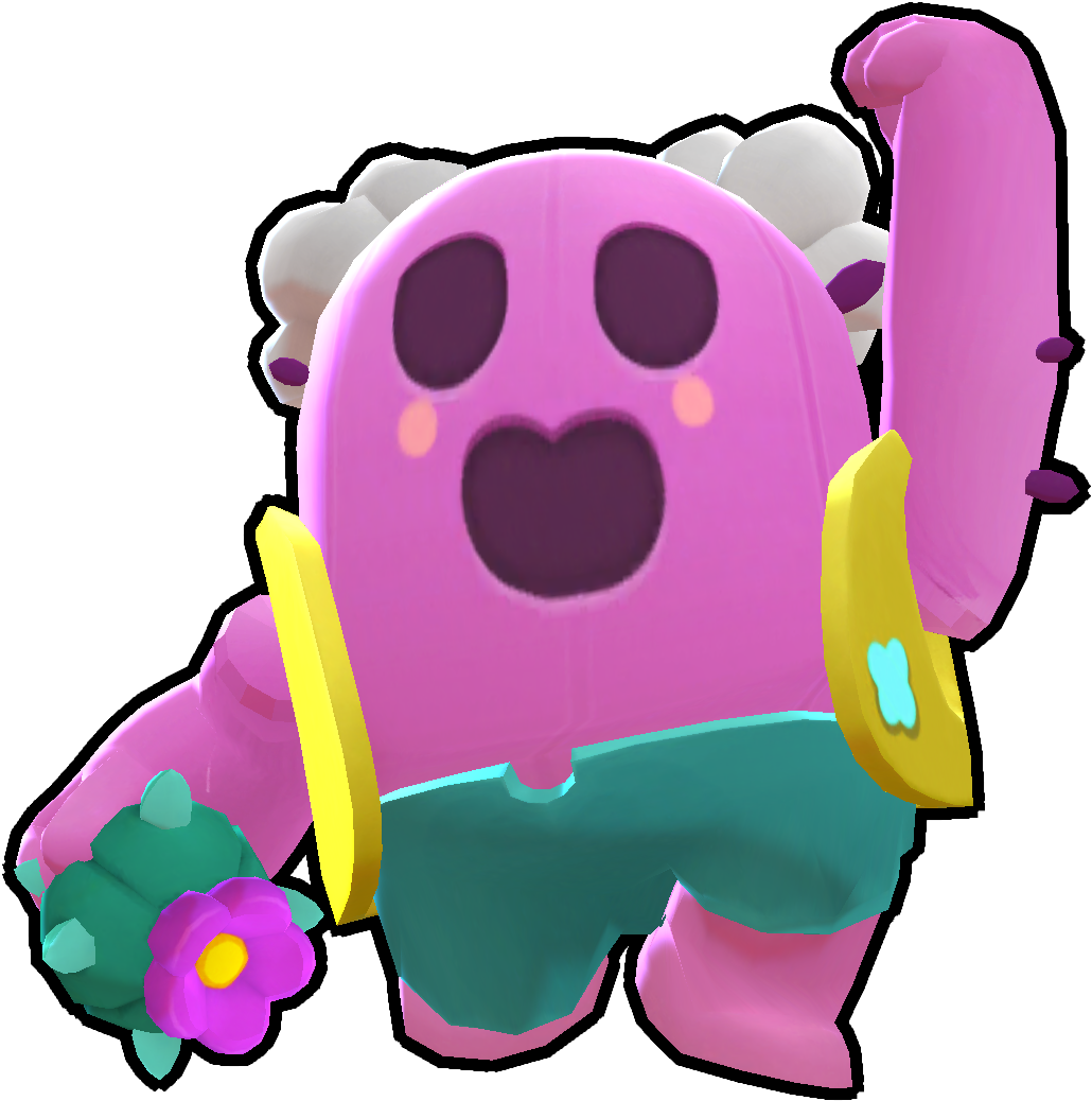 Brawl Stars Pink Robot Character PNG