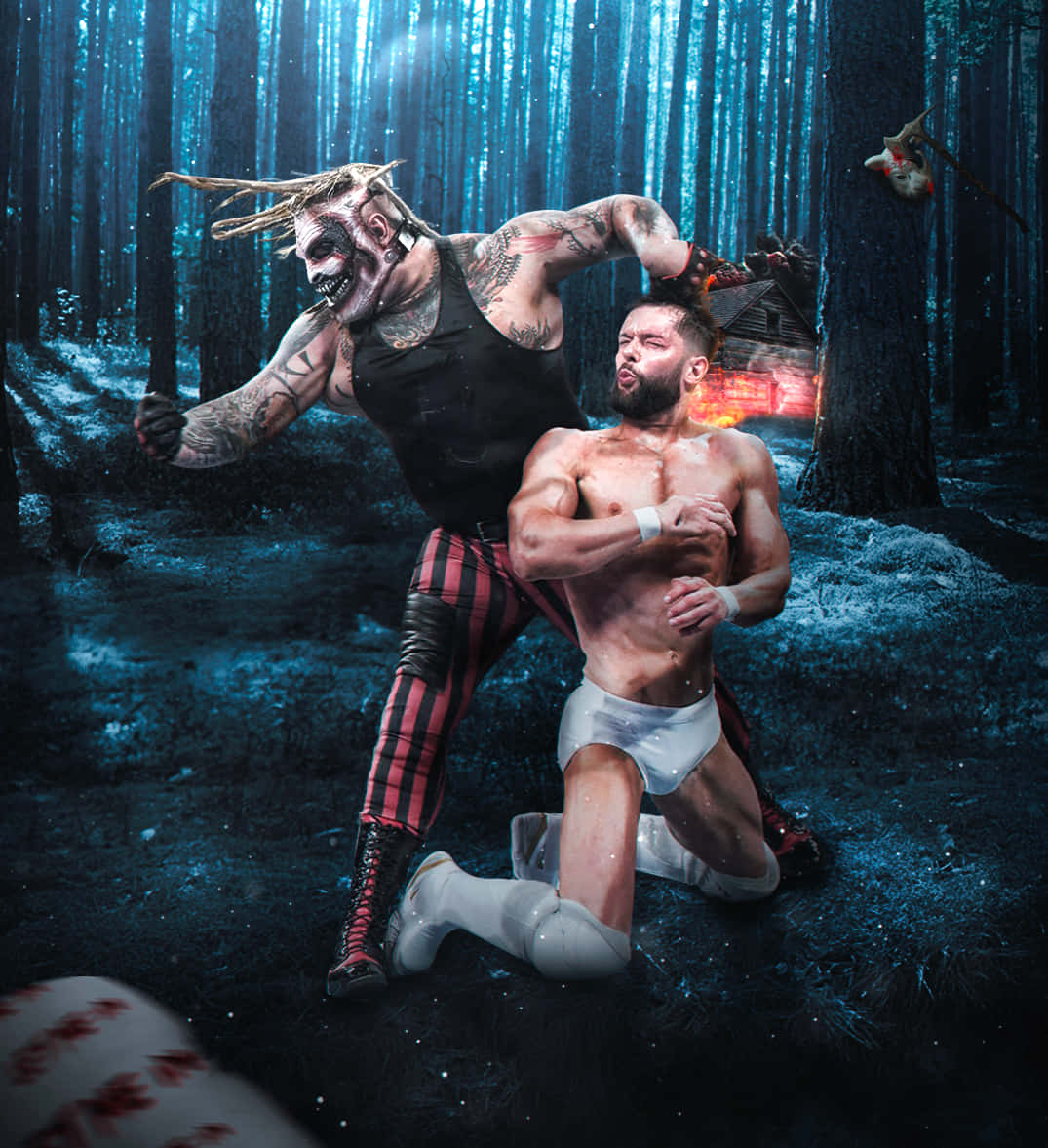 Bray Wyatt The Fiend WWE Vektor Kunst Væg Tapet Wallpaper