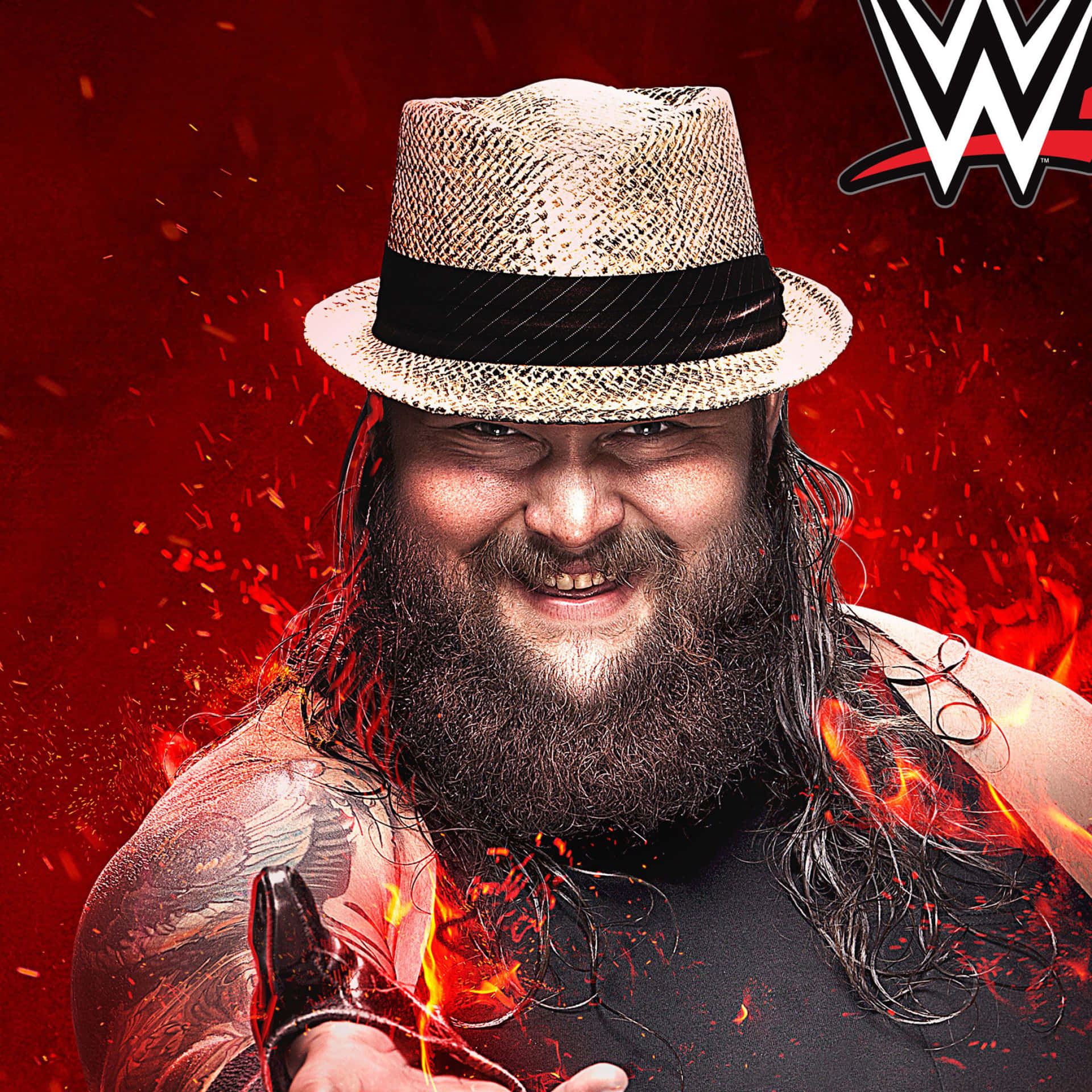 Bray Wyatt WWE Flames Digital Art Wallpaper