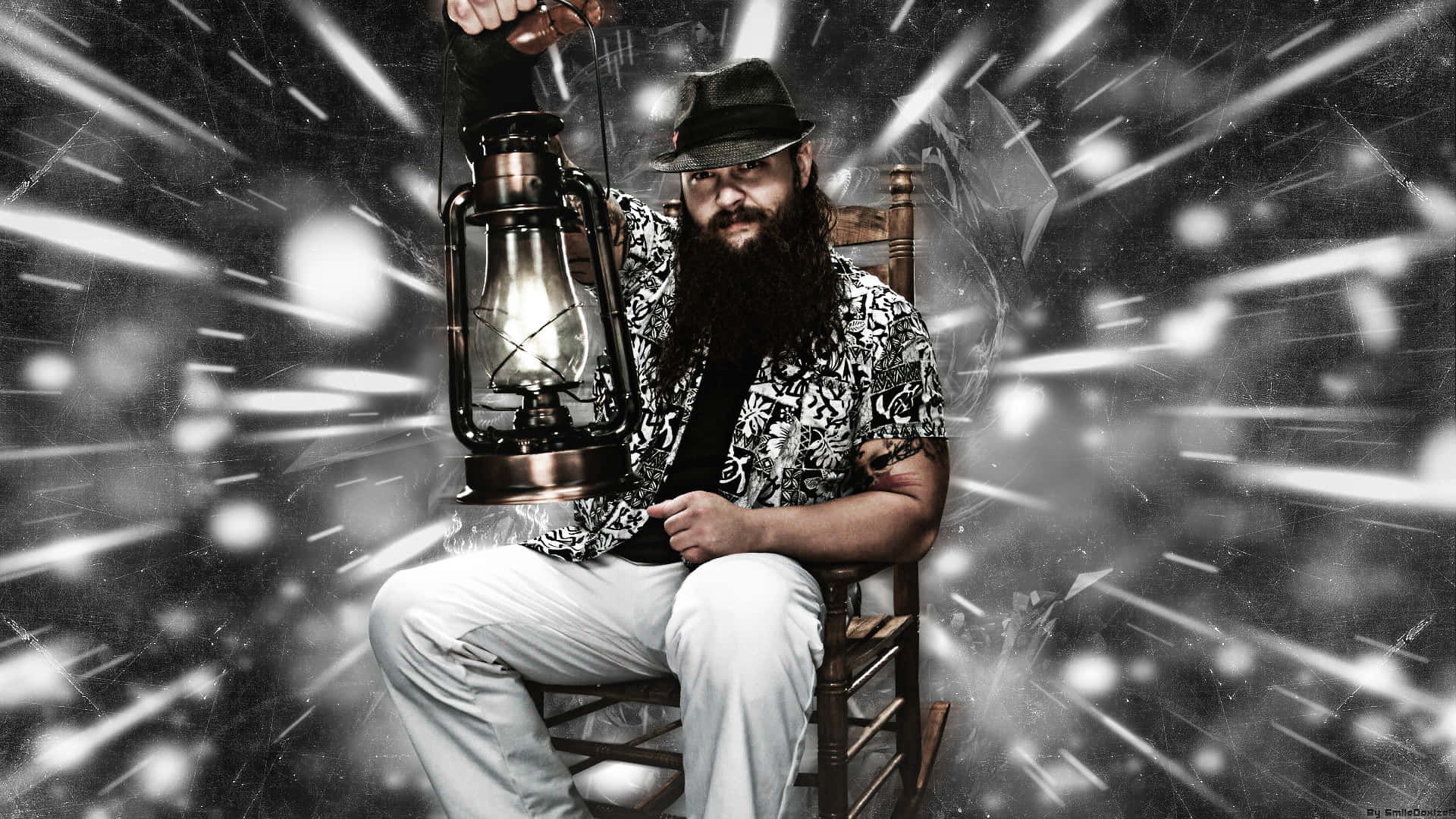 Download Bray Wyatt Wwe Wrestler Night Lamp Digital Art Wallpaper |  Wallpapers.Com
