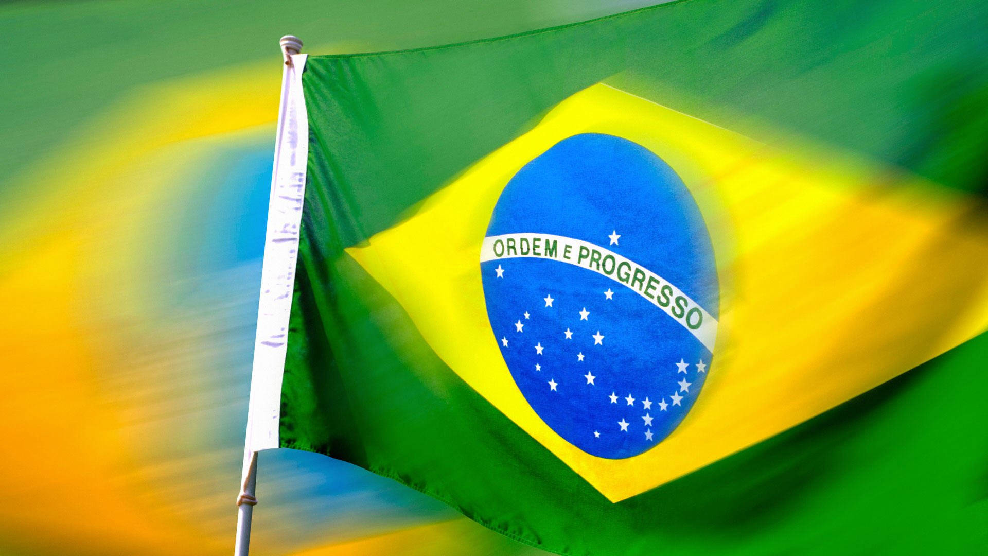 Brazil Flag In Blur Wallpaper