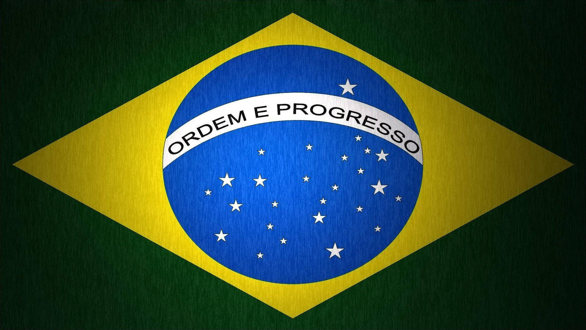 Brazil Flag In Dark Hue Wallpaper