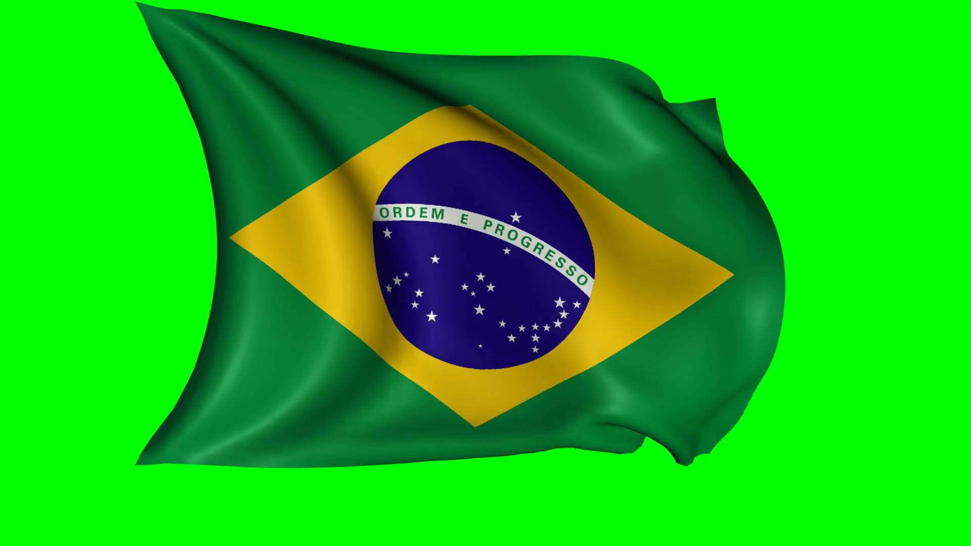 Brazil Flag In Green Screen Wallpaper