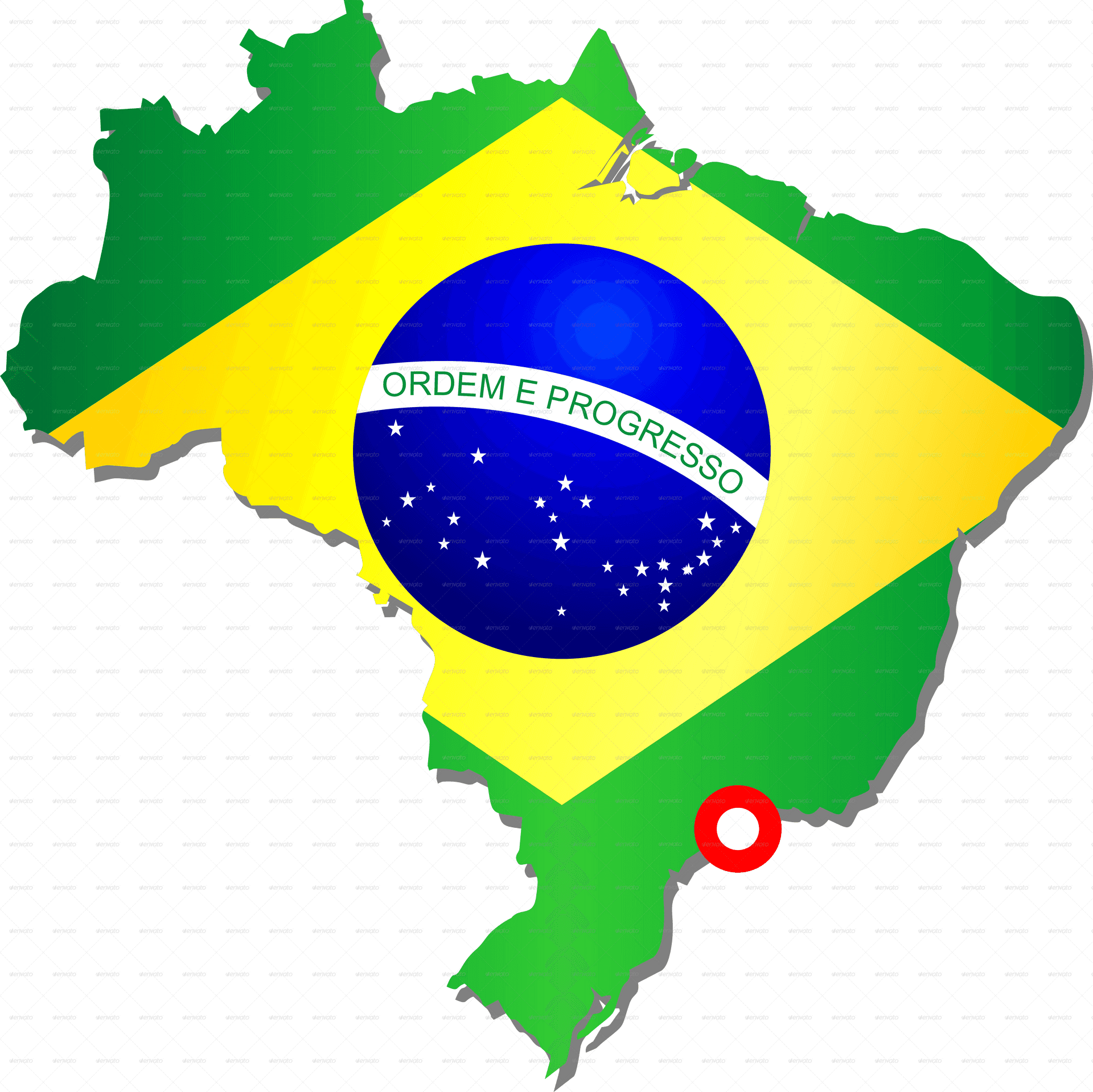 Brazil Flag Map Graphic PNG