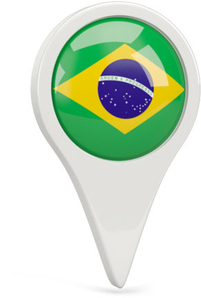 Brazil Flag Map Pin PNG