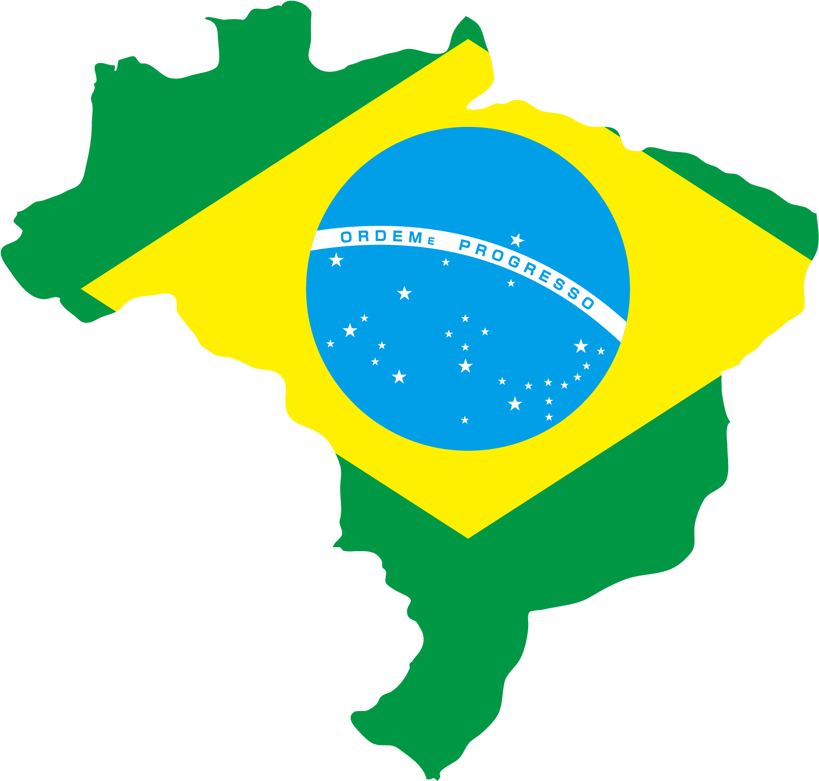 Brazil Mapwith Flag PNG