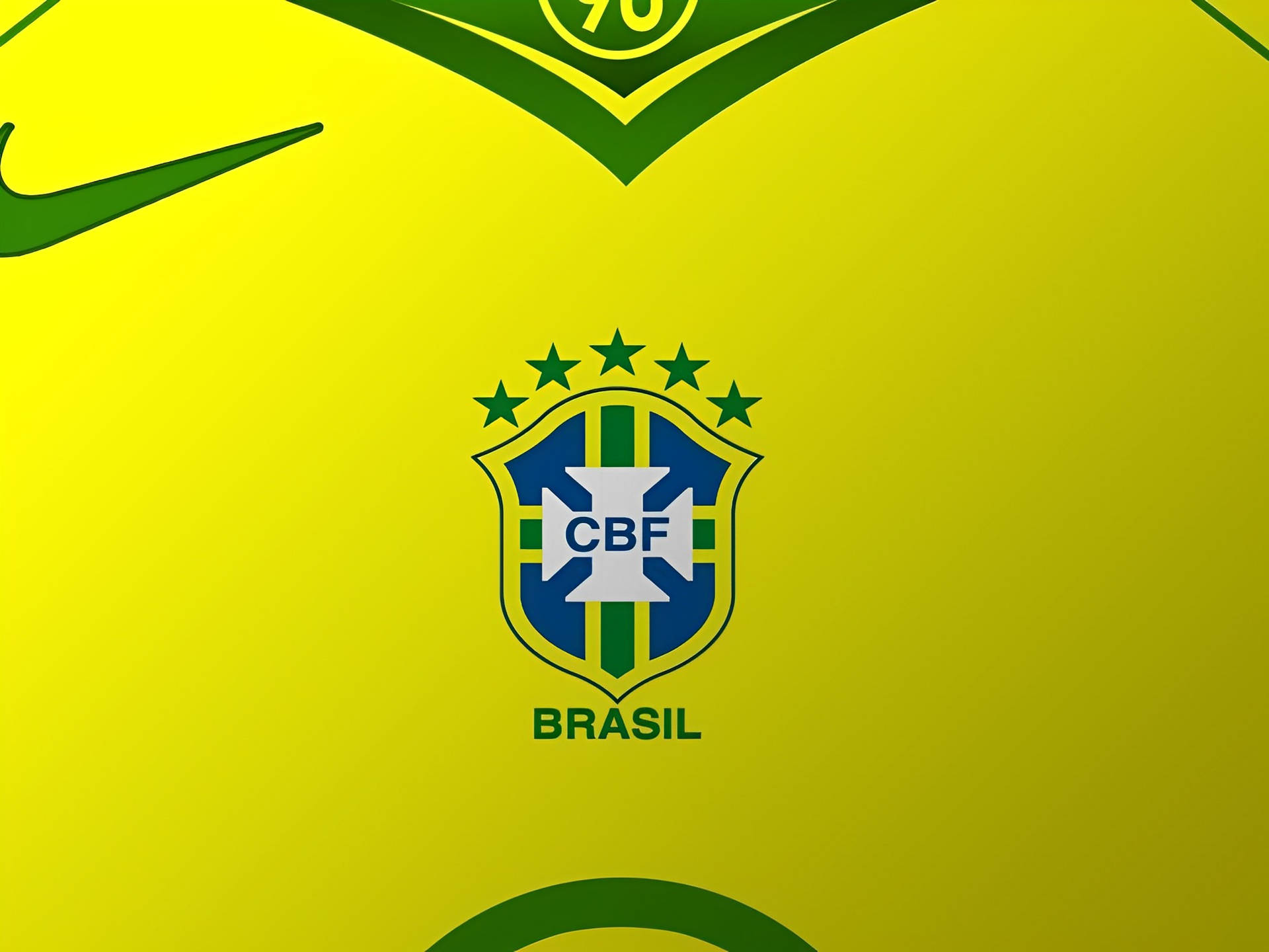 Equipenacional De Futebol Do Brasil, Logotipo Da Cbf. Papel de Parede