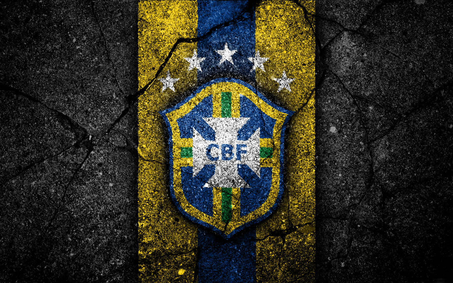 Brazil National Football Team Crack Cement Logo Wallpaper