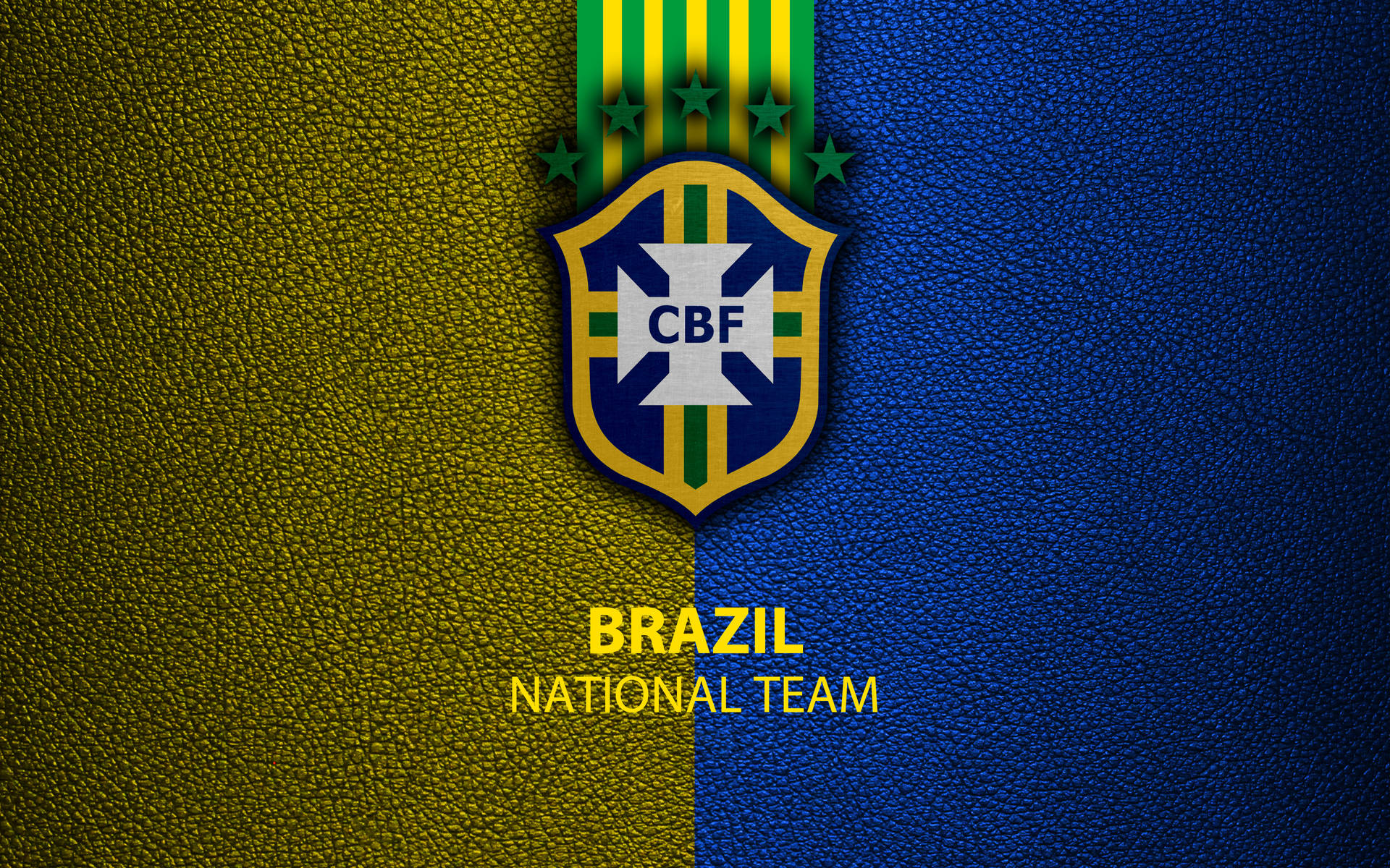 Brazil National Football Team Leather-textured Logo Wallpaper