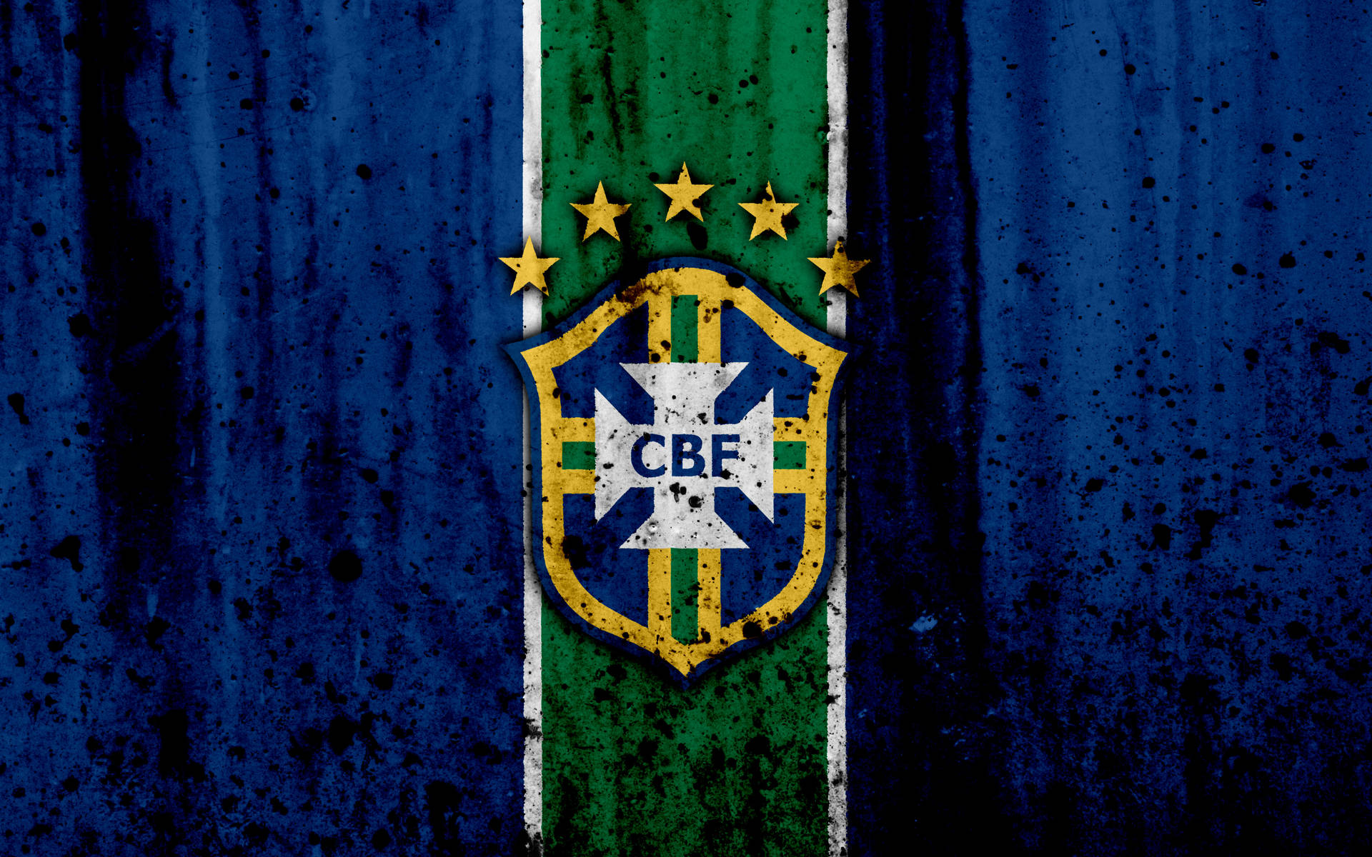 Brazil National Football Team Logo Grimy Blue Background