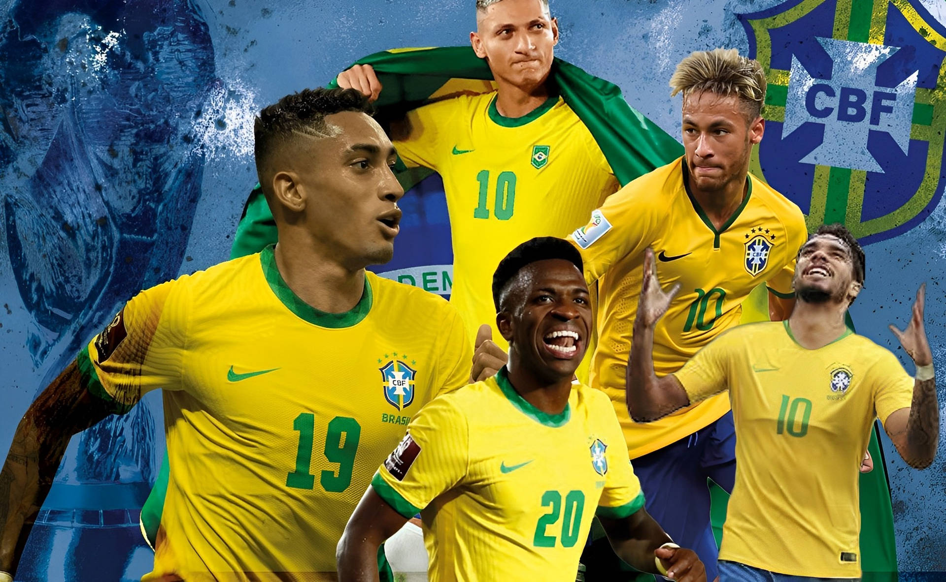 Download Brazil National Football Team Winger Players Wallpaper | Wallpapers .com
