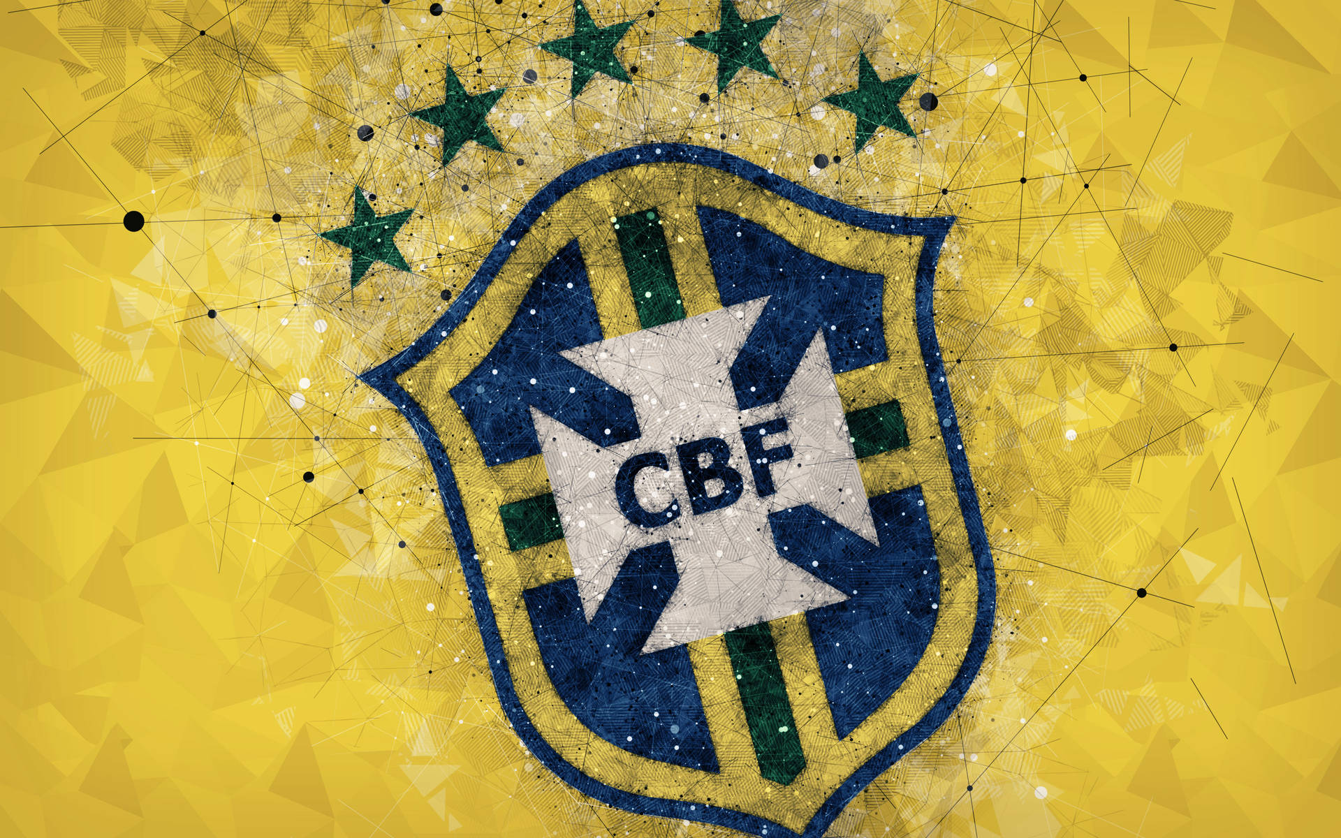 Brazil National Football Team Yellow Geometric Logo