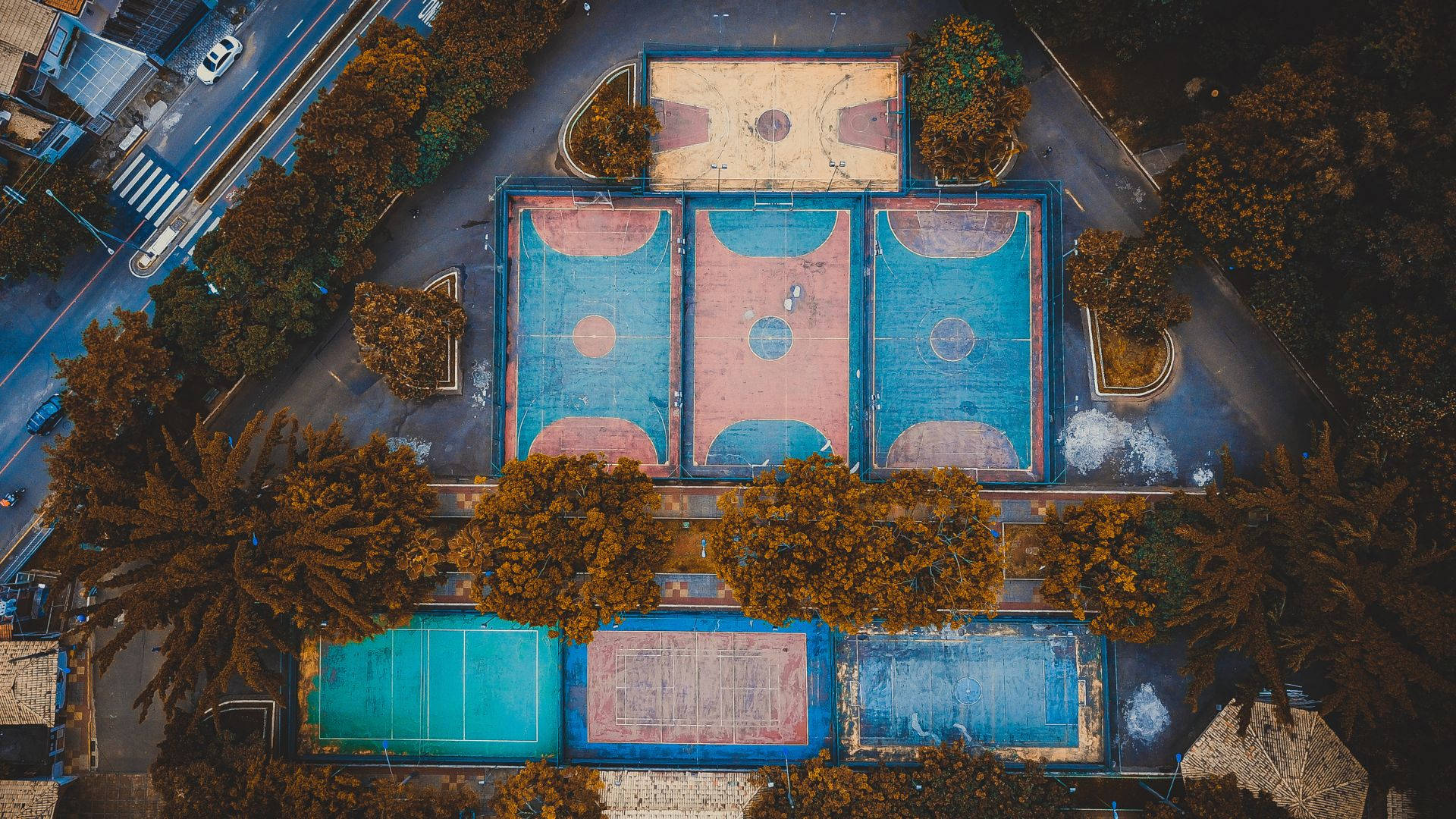 Brazil Outdoor Basketball Court Complex Wallpaper