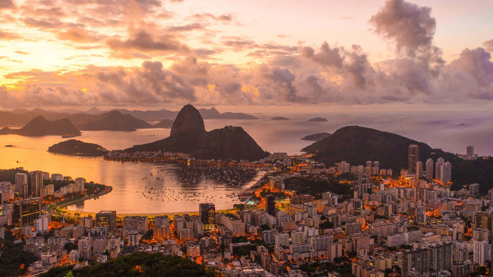 Riode Janeiro, Brasilien, Solnedgång