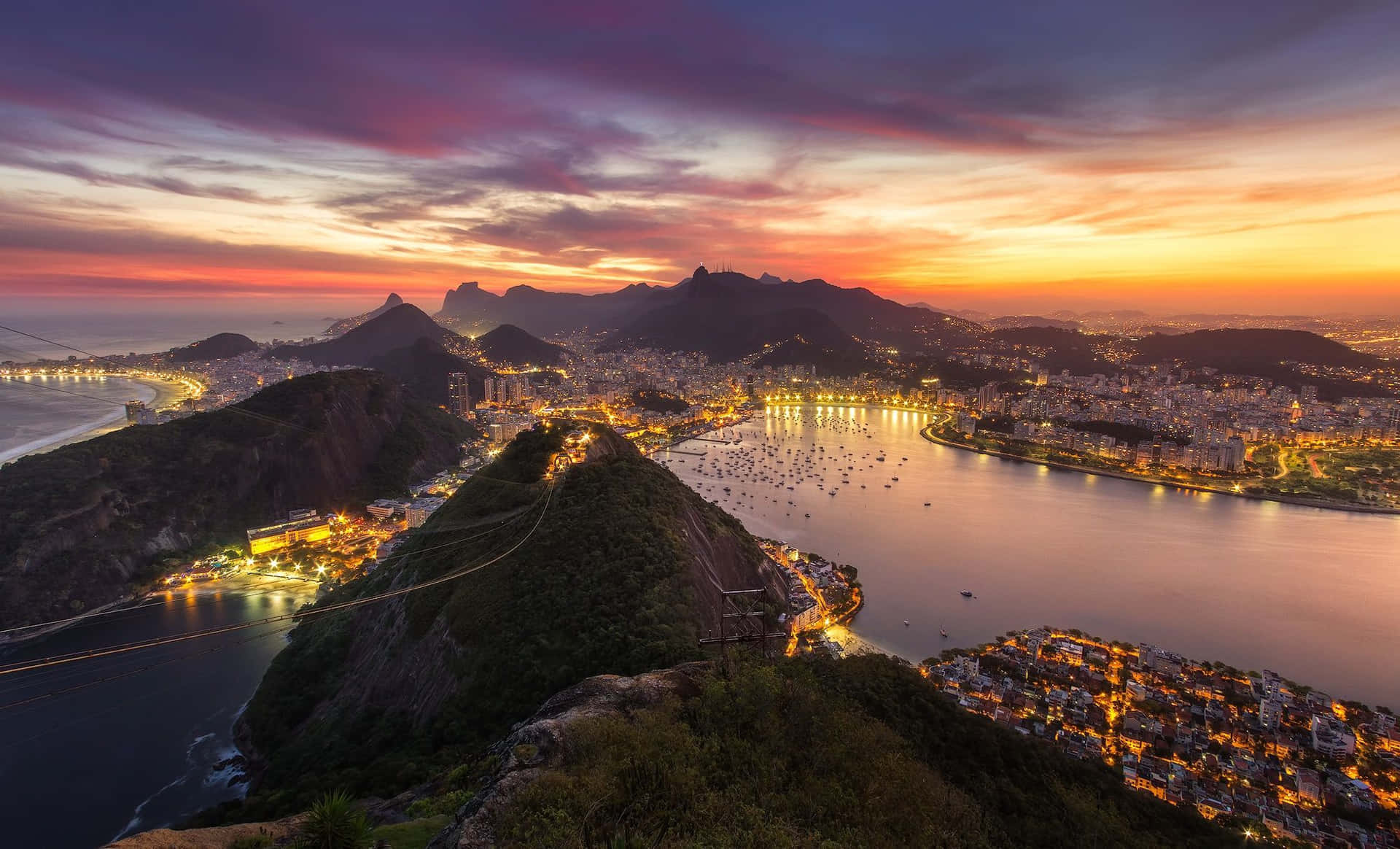 Riode Janeiro, Brasilien, Solnedgång