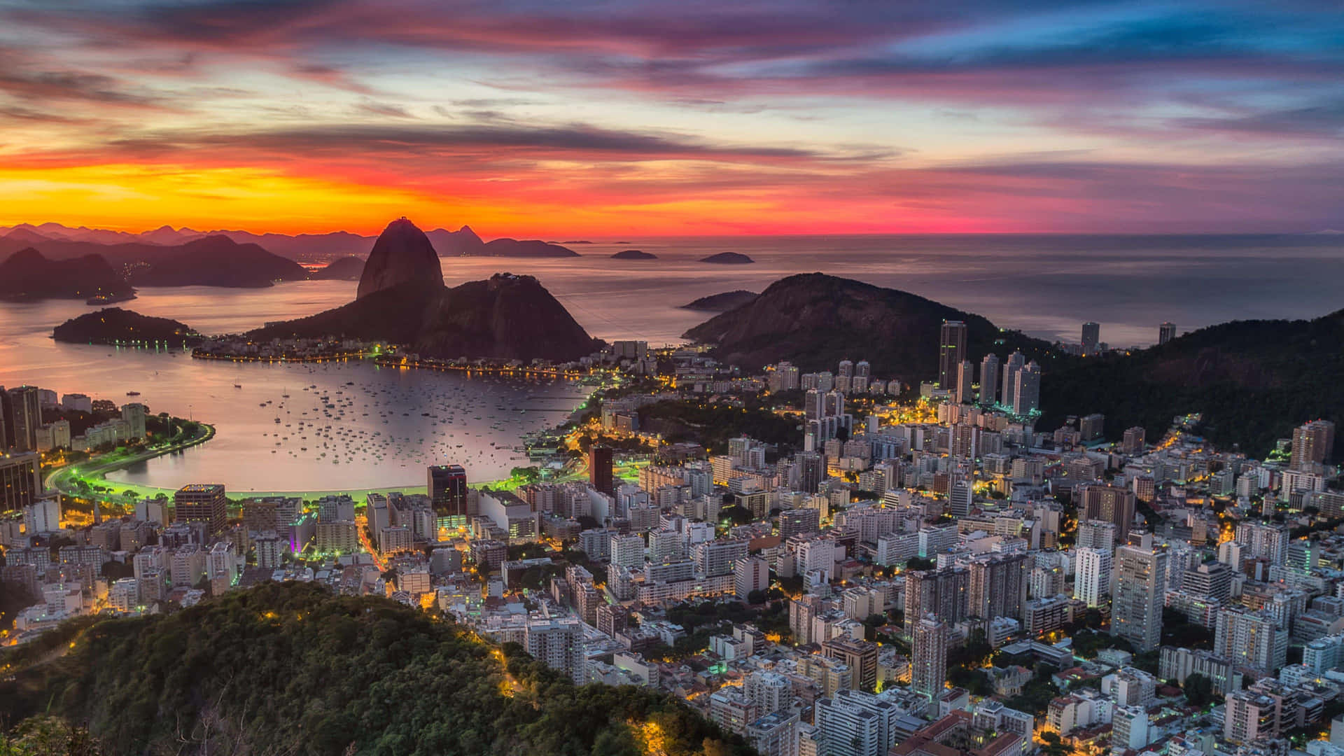Riode Janeiro, Brasilien, Sonnenuntergang