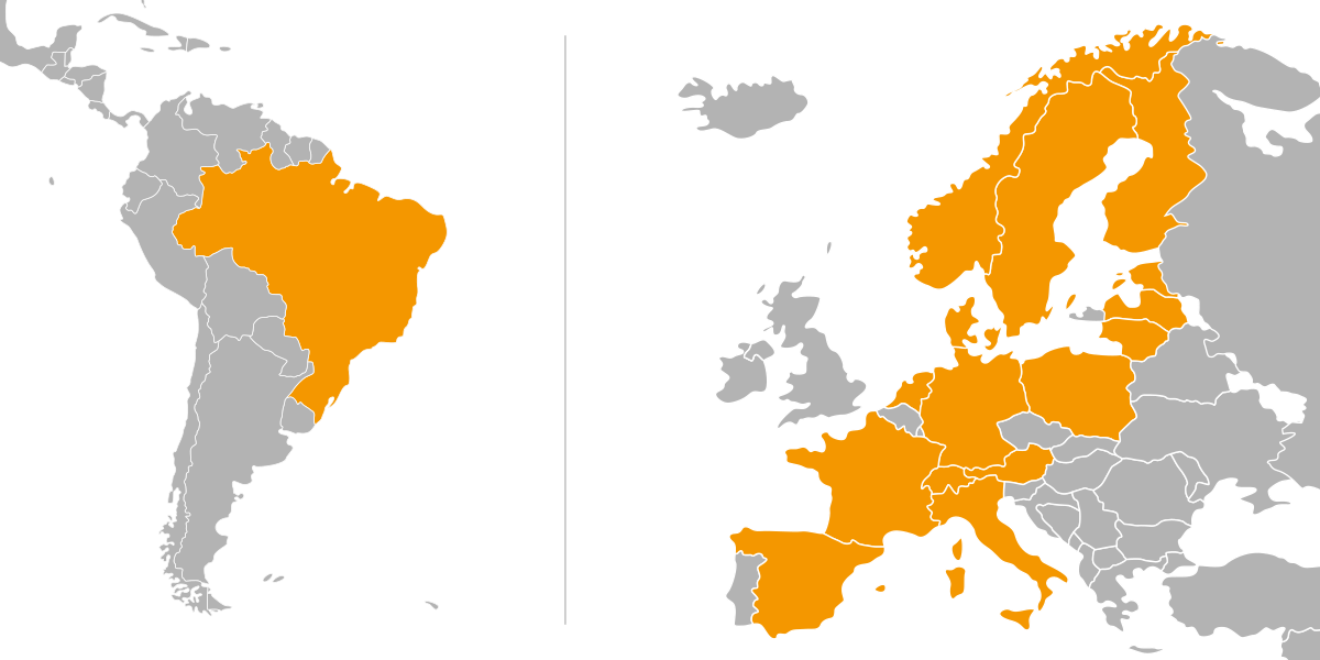 Braziland Europe Trade Agreement Map PNG