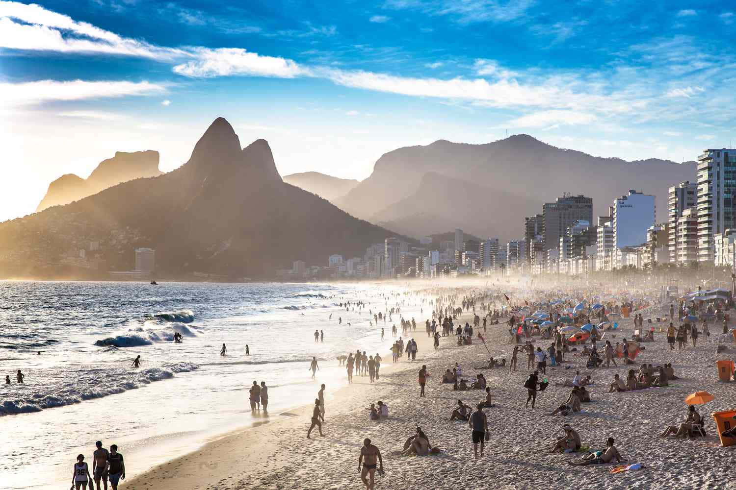 Caption: A breathtaking view of a sunlit Brazilian beach Wallpaper