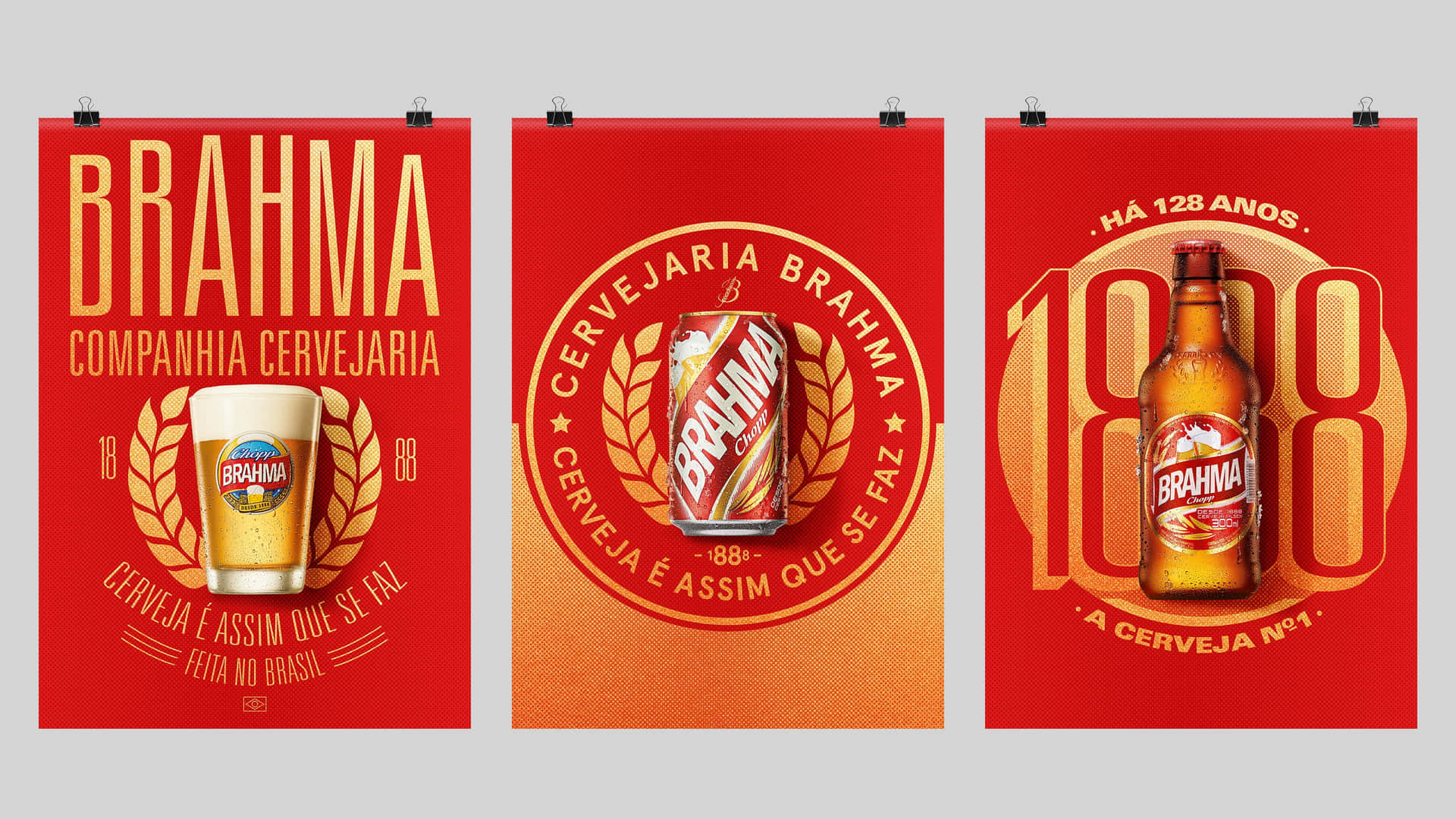 Diseñode Cartel De La Marca Brasileña De Cerveza Brahma Fondo de pantalla
