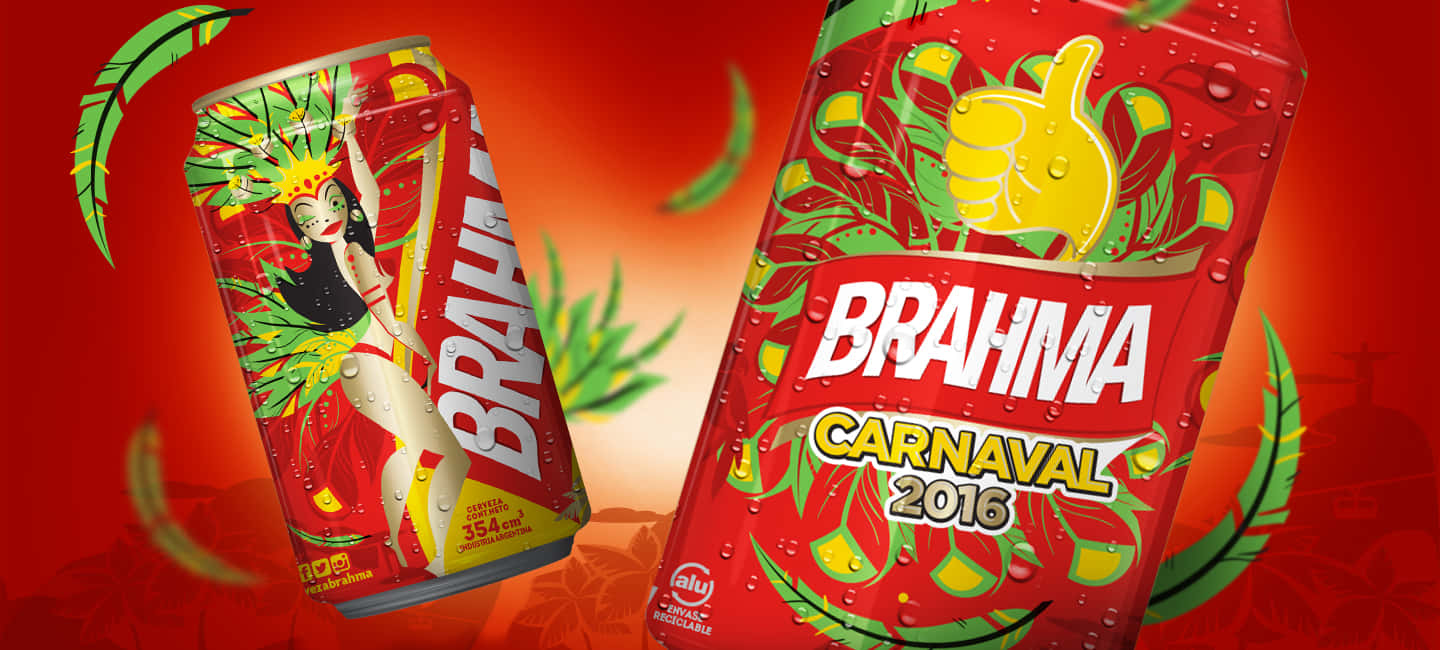 Designdella Birra Brasiliana Brahma Per Il Carnevale 2016 Sfondo