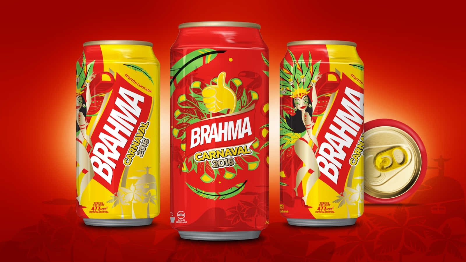 Embalajede La Cerveza Brahma Brasileña Para El Carnaval 2016. Fondo de pantalla