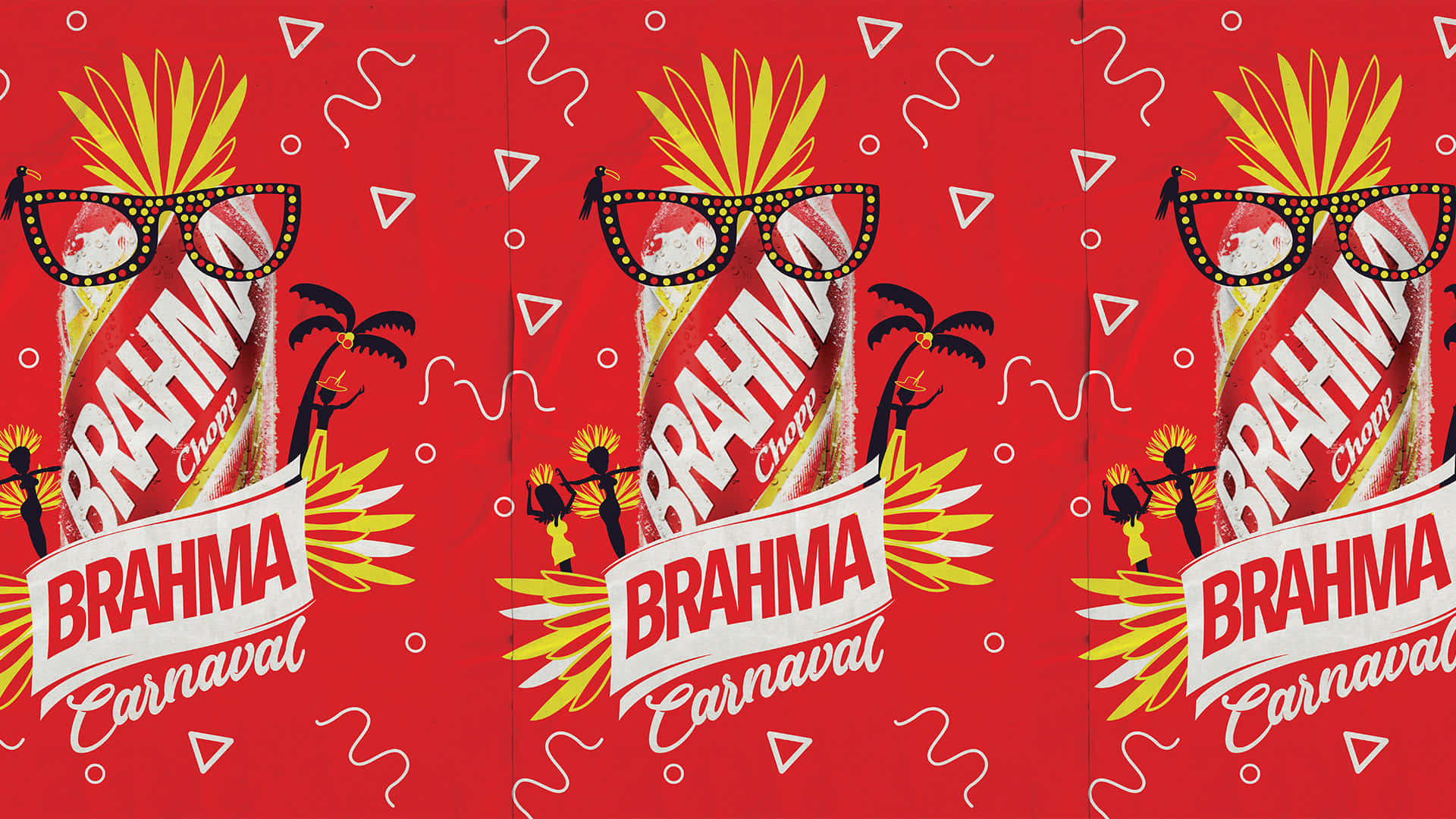Posterdel Carnaval Brasiliano Con Lattine Di Birra Brahma Chopp Sfondo