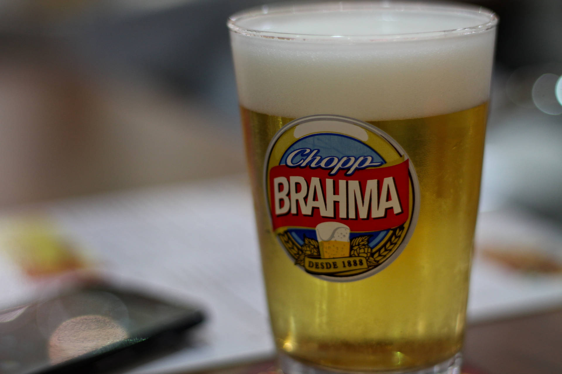 Brazilian Brahma Chopp Beer Glass Wallpaper