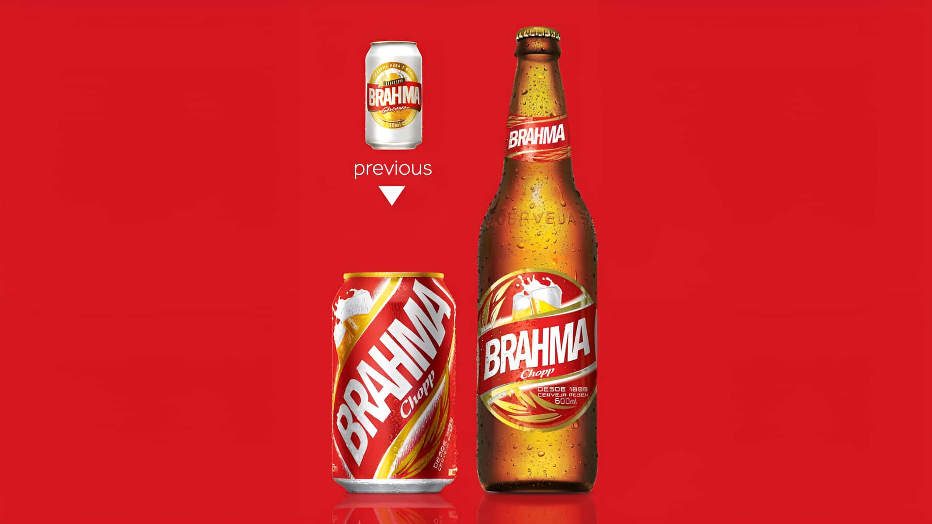 Diseñode Concepto De La Marca Brasileña De Cerveza Brahma Chopp En Lata Y Botella Fondo de pantalla
