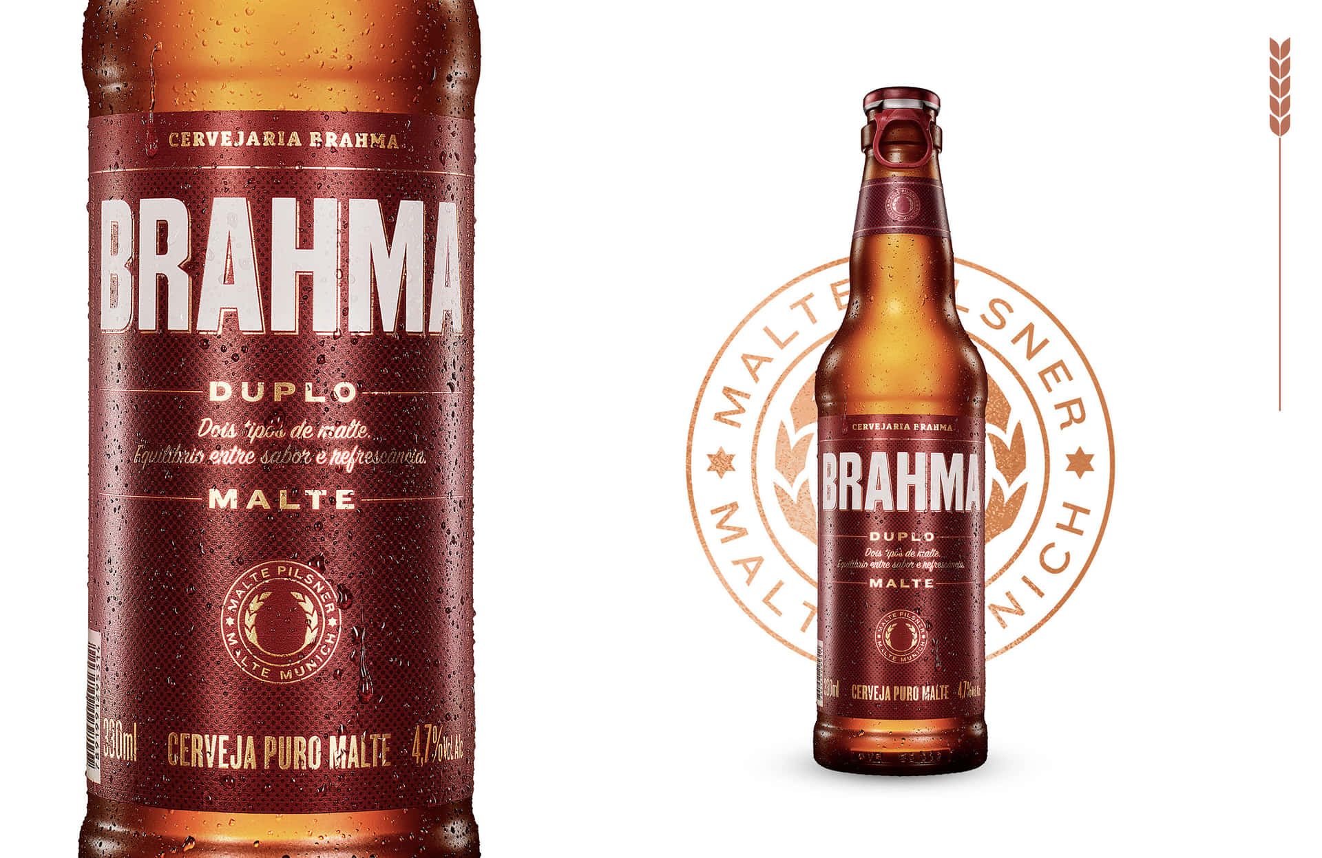 Pósterde La Cerveza Brasileña Brahma Duplo Malte. Fondo de pantalla