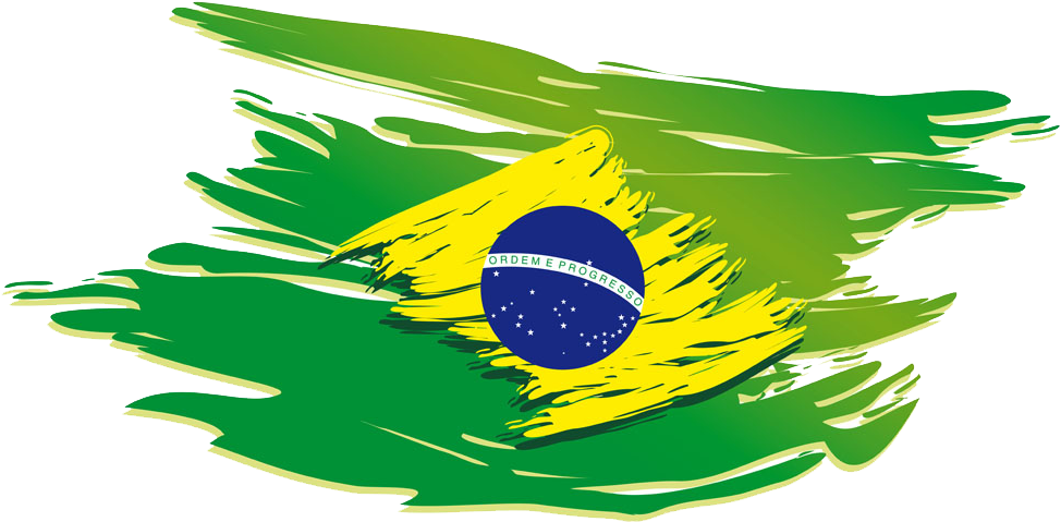 Brazilian Flag Artistic Brush Stroke PNG