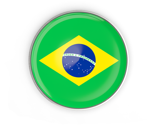 Brazilian Flag Button Design PNG