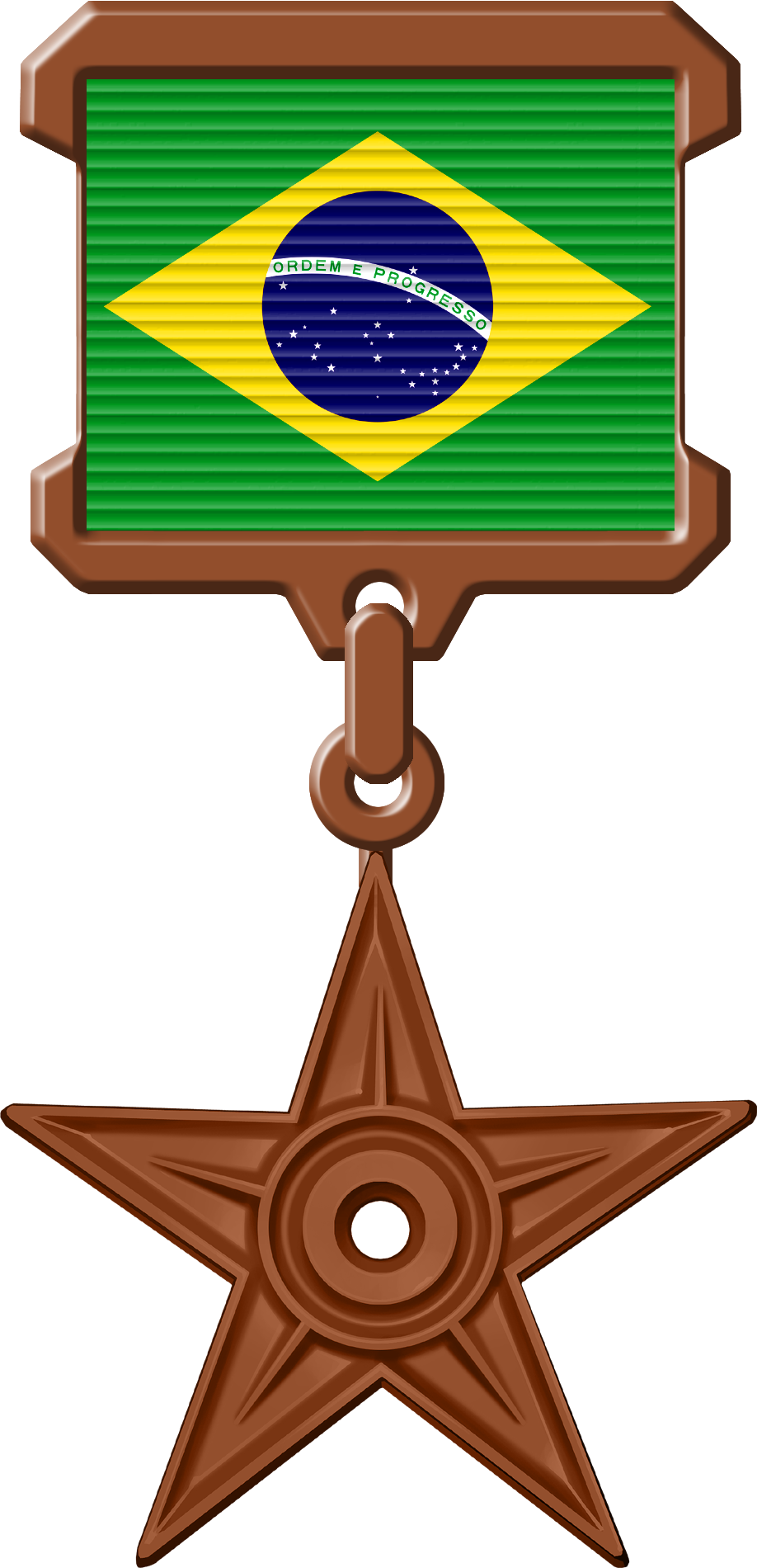 Brazilian Flag Medal Graphic PNG