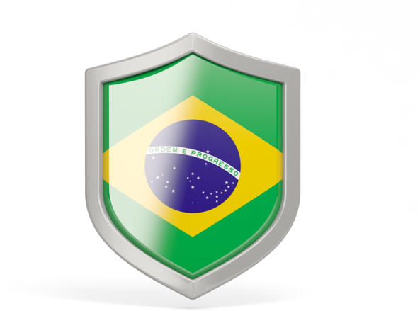 Brazilian Flag Shield Graphic PNG