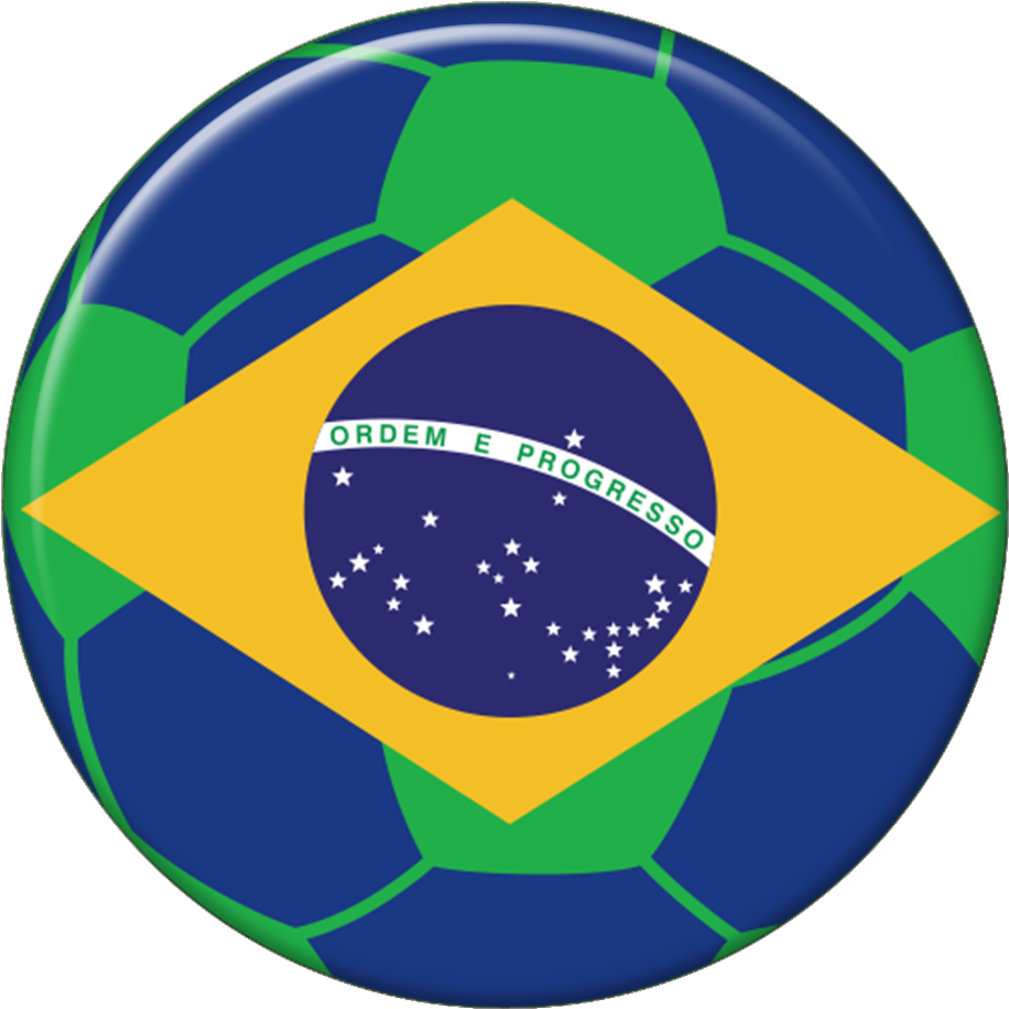 Brazilian Flag Soccer Ball Design PNG